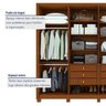 Guarda-roupa 8 Portas 6 Gavetas 100% Mdf com Espelho e Pés Ergon - 6