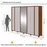 Guarda-roupa 8 Portas 6 Gavetas 100% Mdf com Espelho e Pés Ergon - 10