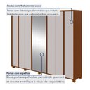 Ver imagem 4 de Guarda-roupa 8 Portas 6 Gavetas 100% Mdf com Espelho e Pés Ergon