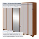 Ver imagem 3 de Guarda-roupa 8 Portas 6 Gavetas 100% Mdf com Espelho e Pés Ergon