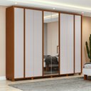 Ver imagem 1 de Guarda-roupa 8 Portas 6 Gavetas 100% Mdf com Espelho e Pés Ergon