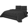 Edredom Casal Queen 3Pçs Cobertor Frio Quente Inverno Preto - 1