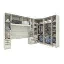 Ver imagem 4 de Guarda Roupa Casal Modulado com Espelho e Cabeceira 6 Peças 11 Portas 6 Gavetas Seletto Areia Cinza