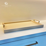 Bandeja Bege com Metal Dourado G 48x30x6cm - 2