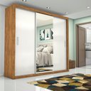 Ver imagem 1 de Guarda Roupa Casal com Espelho 3 Portas de Correr Ilheus Plus