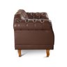 Conjunto Sofá Chesterfield 3 Lugares + 2 Poltronas Couro Ecológico Marrom 301 - 5