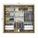 Ver imagem 5 de Guarda Roupa Casal com Espelho 3 Portas de Correr Ilheus Premium