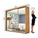 Ver imagem 4 de Guarda Roupa Casal com Espelho 3 Portas de Correr Ilheus Premium