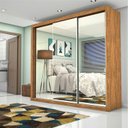 Ver imagem 1 de Guarda Roupa Casal com Espelho 3 Portas de Correr Ilheus Premium