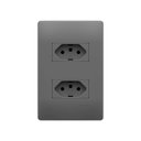 Ver imagem 1 de Tomada Dupla Fame Habitat Onix 2p+t 10a com Placa 4x2