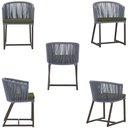 Ver imagem 5 de 5 Cadeiras de Jantar Área Noronha em Alumínio com Pintura Marrom Corda Náutica E13 Trama Original