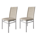Ver imagem 1 de Kit 2 Cadeiras Tókio Cromada Tecido Corano Sintético Off White