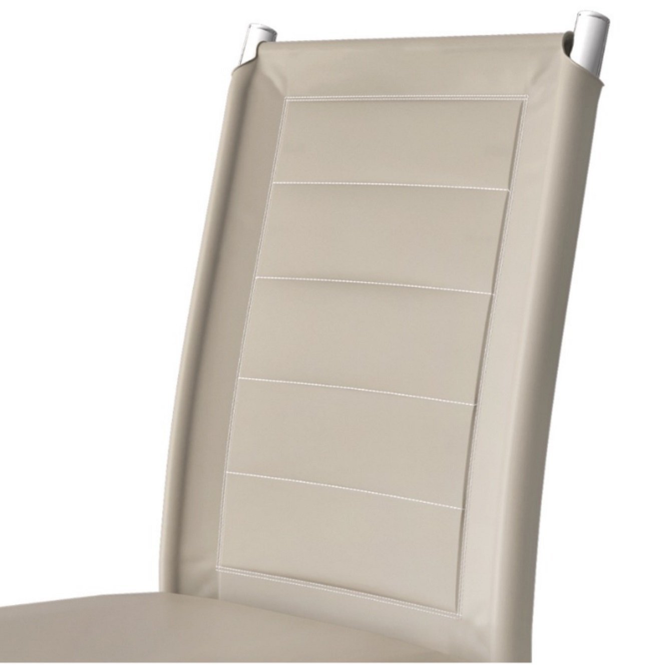 Kit 2 Cadeiras Tókio Cromada Tecido Corano Sintético Off White - 2