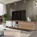 Ver imagem 7 de Rack para TV até 75 Polegadas 100% MDF 200cm 200x55x40cm Lars Marrom