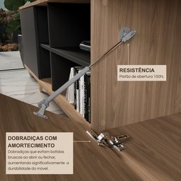 Rack para Tv até 75 Polegadas 100%mdf 200x55x40cm Lars - 5