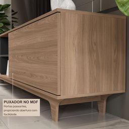 Rack para Tv até 75 Polegadas 100%mdf 200x55x40cm Lars - 6