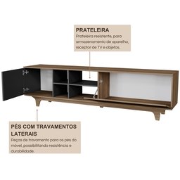 Rack para Tv até 75 Polegadas 100%mdf 200x55x40cm Lars - 4