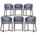 Ver imagem 1 de 6 Cadeiras de Jantar Área Noronha em Alumínio com Pintura Marrom Corda Náutica Estofado 6 Trama Orig