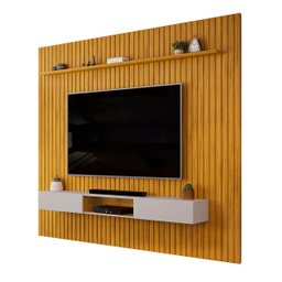 Painel Suspenso Ripado com Bancada Suspensa para Tv até 75 Polegadas Trento Cor Cedro/bali - 2