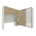 Ver imagem 3 de Quarto Modulado Casal Completo 11 Portas 6 Gavetas com Espelho Seletto Marrom/Bege/Branco