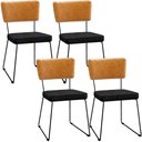 Ver imagem 1 de Kit 04 Cadeiras Decorativas Sala De Jantar Allana L02 Couríssimo Whisky Linho Chumbo - Lyam Decor