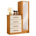 Ver imagem 4 de Cômoda Sapateira com Espelho 4 Gavetas 1 Porta Cancun Espresso Móveis