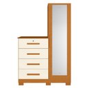 Ver imagem 2 de Cômoda Sapateira com Espelho 4 Gavetas 1 Porta Cancun Espresso Móveis