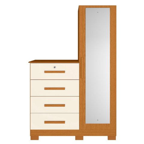 Cômoda Sapateira com Espelho 4 Gavetas 1 Porta Cancun Espresso Móveis
