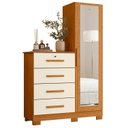 Ver imagem 5 de Cômoda Sapateira com Espelho 4 Gavetas 1 Porta Cancun Espresso Móveis