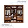 Guarda Roupa Forma 3 Portas 4 Gavetas 100% Mdf  - 5