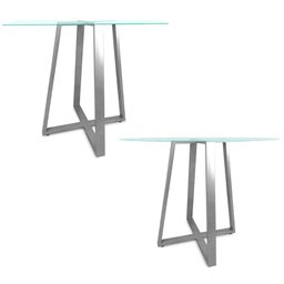 Base de Mesa Gizé Tampos Pedra Vidro Madeira de 1m Preto - 3
