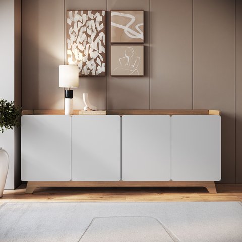 Buffet para Sala de Jantar 200x96x40cm John Branco/Freijó