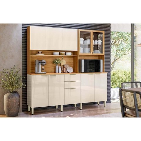 Cozinha Compacta Amora 10 Ptas 2GAVS 198cm Off Demóbile