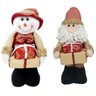 Kit 2 Bonecos Natal Boneco De Neve E Papai Noel Com Presente Natalino - 1