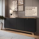Ver imagem 7 de Buffet para Sala de Jantar 200x96x40cm John Preto/Freijó
