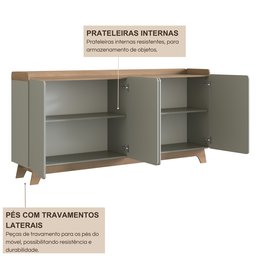 Buffet para Sala de Jantar 200x96x40cm John - 4