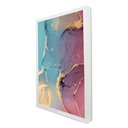 Ver imagem 2 de Quadro Decorativo Abstrato Mármore Luxe Perolado em Moldura Caixa Tacolado Moldura Trad 1cm Branca C