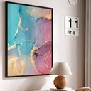Ver imagem 1 de Quadro Decorativo Abstrato Mármore Luxe Perolado em Moldura Caixa Tacolado Moldura Trad 1cm Branca C