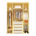 Ver imagem 3 de Guarda-Roupa Solteiro Lúmine 4 Portas 4 Gavetas com Vidro e LED 100% MDF Off White - Pnr Móveis