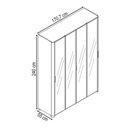 Ver imagem 4 de Guarda-Roupa Solteiro Lúmine 4 Portas 4 Gavetas com Vidro e LED 100% MDF Off White - Pnr Móveis
