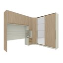 Ver imagem 3 de Quarto Modulado Casal Completo 8 Portas 3 Gavetas com Espelho Seletto Marrom/Areia/Jequitibá