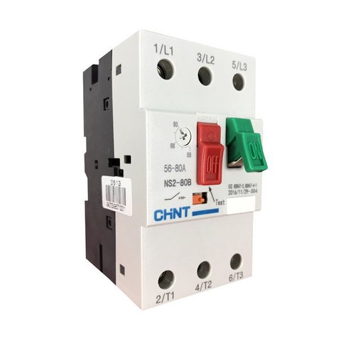 Disjuntor Motor | 56A...80A 415V 6kV | NS2-80B | Chint