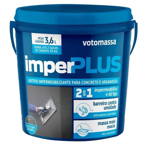 Aditivo Impermeabilizante Para Concreto E Argamassa Imperplus 3,6 Litros