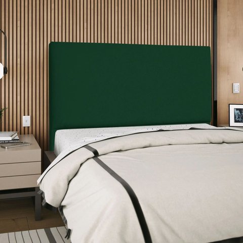 Cabeceira Cama Box Orgânica King 195cm Luna Suede C/frame Verde