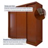 Guarda Roupa Forma 3 Portas 4 Gavetas 100% Mdf  - 7
