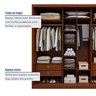 Guarda Roupa Forma 3 Portas 4 Gavetas 100% Mdf  - 11