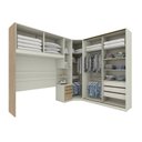 Ver imagem 2 de Quarto Modulado Casal Completo 8 Portas 6 Gavetas Canto Oblíquo Seletto Marrom/Areia/Jequitibá