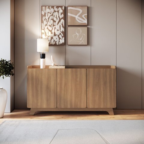 Buffet para Sala de Jantar 150x96x40cm John Marrom/Freijó