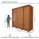 Ver imagem 3 de Guarda Roupa Forma 3 Portas 4 Gavetas 100% Mdf com Pés