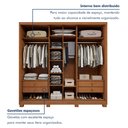 Ver imagem 6 de Guarda Roupa Forma 3 Portas 4 Gavetas 100% Mdf com Pés